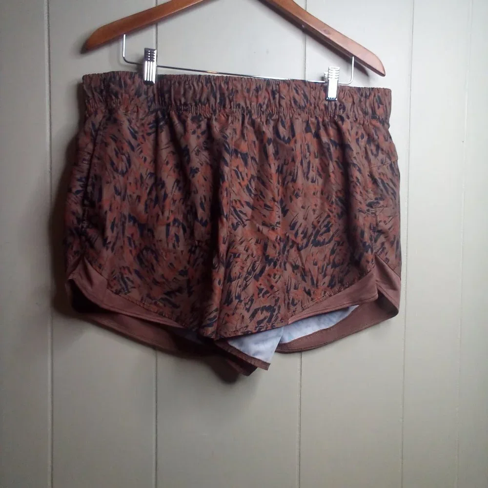 Athletic Works Shorts XXL 20 Running Active Liner Brown Black